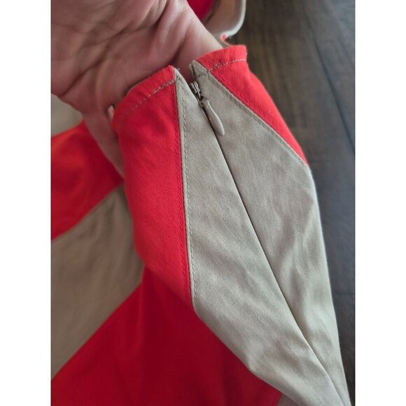 Evan-Picone Womens Stretch Sleeveless Dress Beige & Red Asymmetrical Design Size - Picture 4 of 5